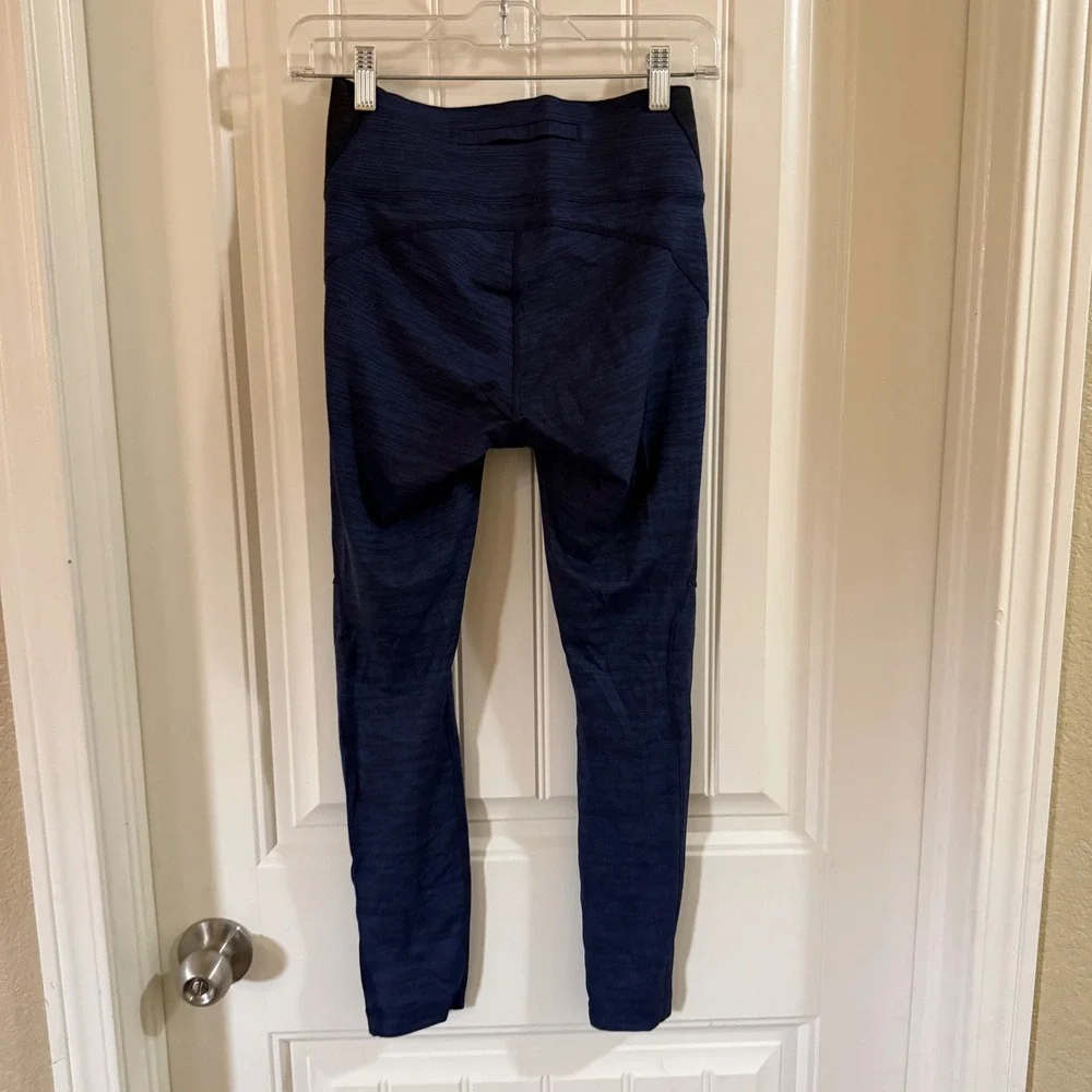Outdoor Voices Athletic‎ Leggings Black Heather Blue Side Panel Size S